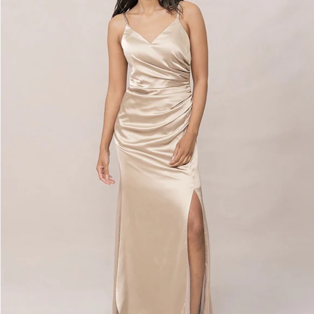Revelry Satin Champagne Gold Rory Size 4